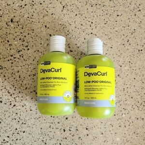 2 DevaCurl Low-Poo Original Mild Hair Cleanser Rich Moisture 12oz Ea Curly Hair